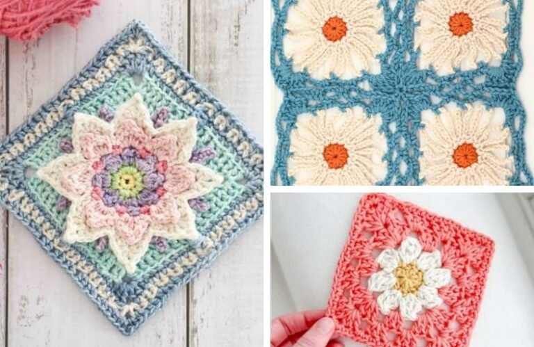 Beautiful Crochet Flower Granny Square Patterns