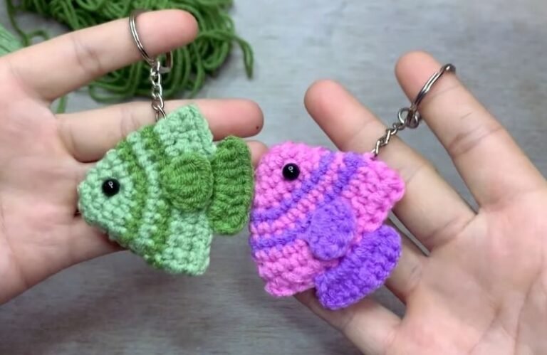 Crochet Discus Fish Keychain Free Pattern