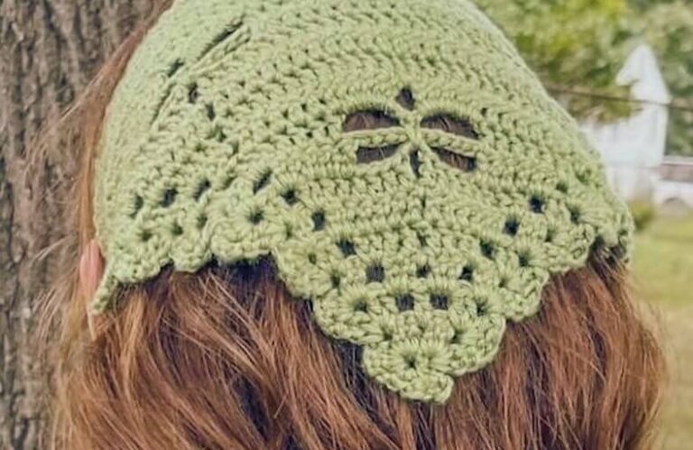 Crochet Dragonfly Kerchief Bandana Free Pattern