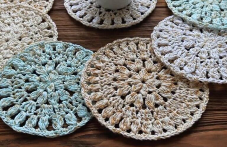 Crochet Elegant Lace Mug Coaster Free Pattern