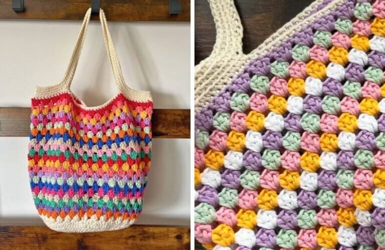 Crochet Granny Stitch Market Bag Free Pattern