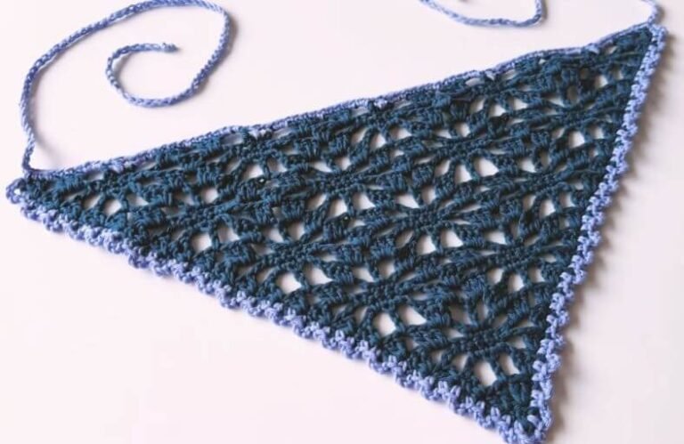 Crochet Lacy Floral Bandana Free Pattern