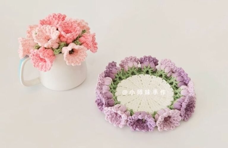 Crochet Lily of the Valley Coaster Free Pattern