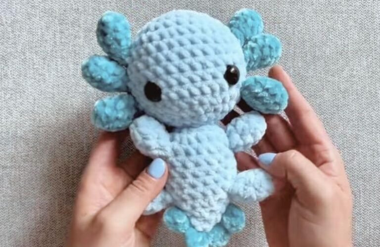 How to Crochet a No Sew Axolotl (Free Pattern) Crochet NO SEW Axolotl Amigurumi Pattern