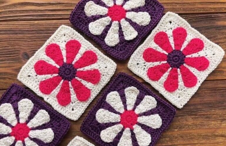 Crochet a Daisy Granny Square Free Pattern