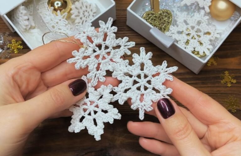 How to Crochet a Mini Snowflake (Free Easy Pattern) Crochet a Mini Snowflake Free Pattern