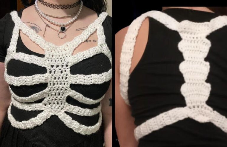 How to Crochet a Skeleton Corset Top (Free Halloween Pattern) Crochet a Skeleton Corset Top Free Halloween Pattern