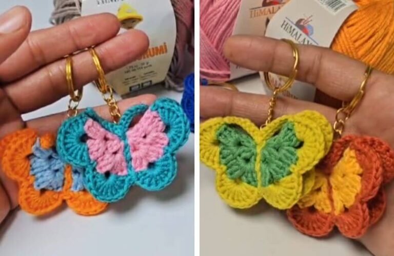 Crochet an Easy Butterfly Keychain Free Pattern