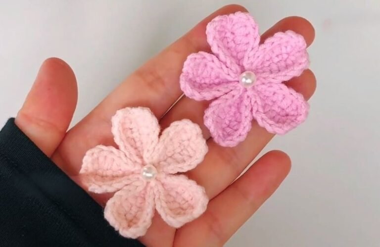 Free Crochet Cherry Blossom Pattern for Beginners Free Crochet Cherry Blossom Pattern for Beginners