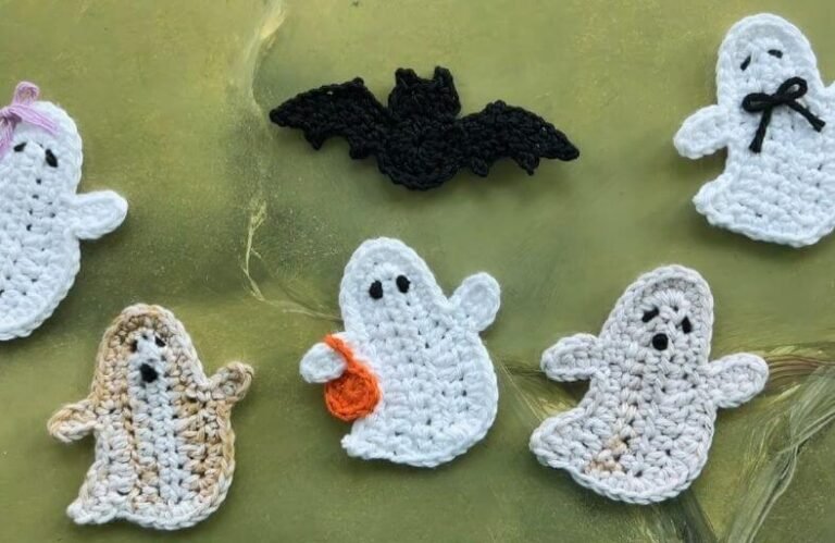 Free Easy Crochet Ghost Applique Pattern for Halloween