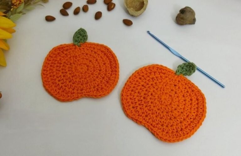 Free Easy Crochet Pumpkin Coaster Pattern for Beginners